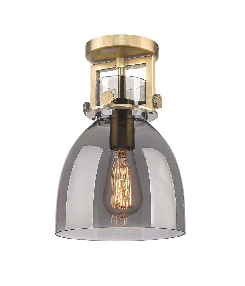 Newton Bell - 1 Light - 8 inch - Brushed Brass - Flush Mount