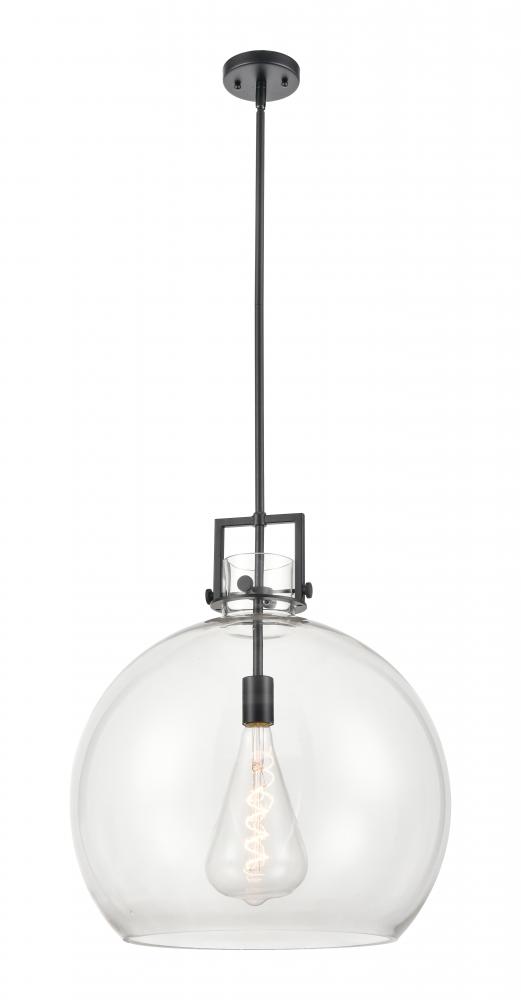 Newton Sphere - 1 Light - 18 inch - Matte Black - Pendant