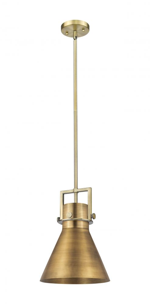 Newton Cone - 1 Light - 10 inch - Brushed Brass - Mini Pendant