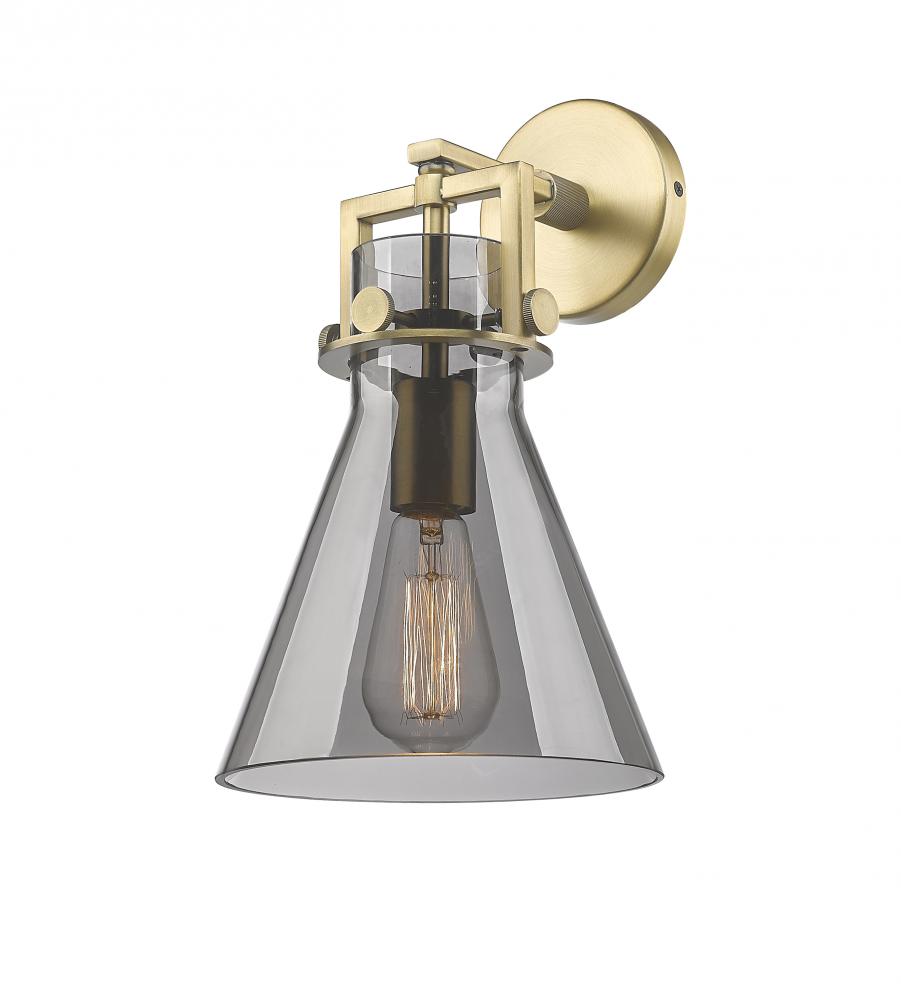 Newton Cone - 1 Light - 8 inch - Brushed Brass - Sconce