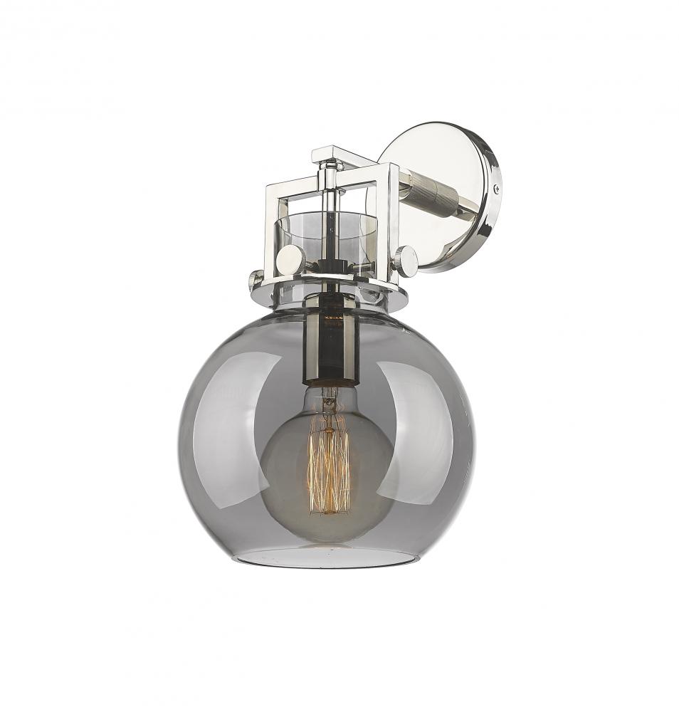 Newton Sphere - 1 Light - 8 inch - Polished Nickel - Sconce