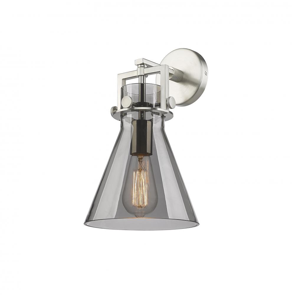 Newton Cone - 1 Light - 8 inch - Satin Nickel - Sconce