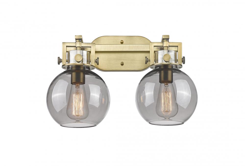 Newton Sphere - 2 Light - 17 inch - Brushed Brass - Bath Vanity Light