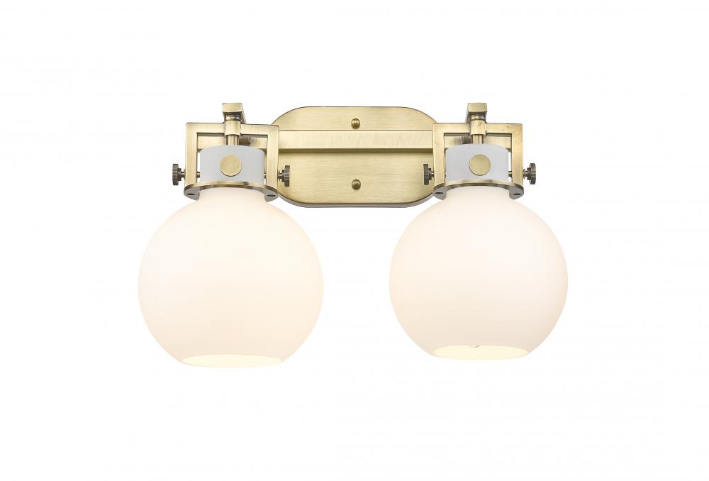 Newton Sphere - 2 Light - 17 inch - Brushed Brass - Bath Vanity Light