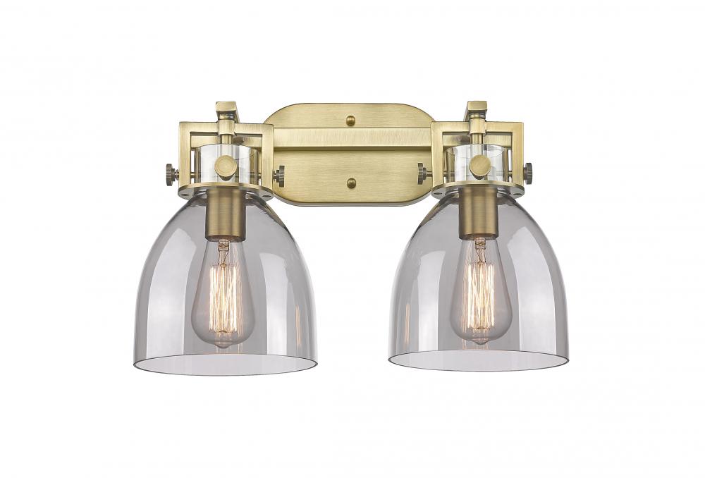 Newton Bell - 2 Light - 17 inch - Brushed Brass - Bath Vanity Light