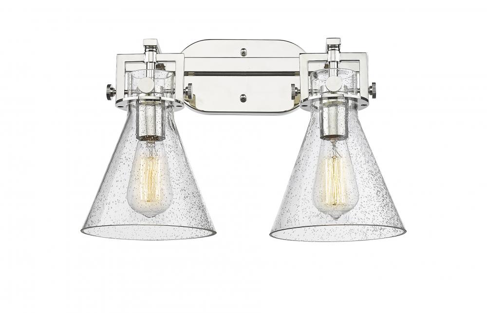 Newton Cone - 2 Light - 17 inch - Polished Nickel - Bath Vanity Light