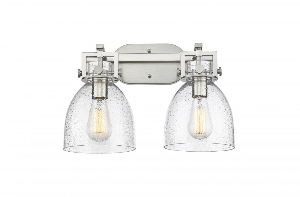 Newton Bell - 2 Light - 17 inch - Satin Nickel - Bath Vanity Light