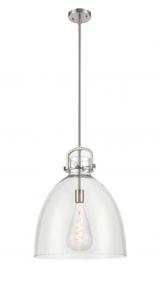 Newton Bell - 1 Light - 16 inch - Polished Nickel - Cord hung - Pendant