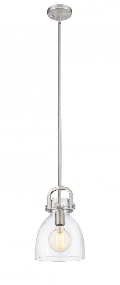 Newton Bell - 1 Light - 8 inch - Brushed Satin Nickel - Cord hung - Mini Pendant