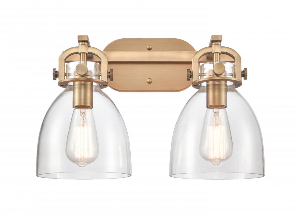 Newton Bell - 2 Light - 17 inch - Polished Nickel - Bath Vanity Light