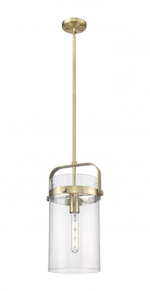 Pilaster - 1 Light - 8 inch - Brushed Brass - Pendant