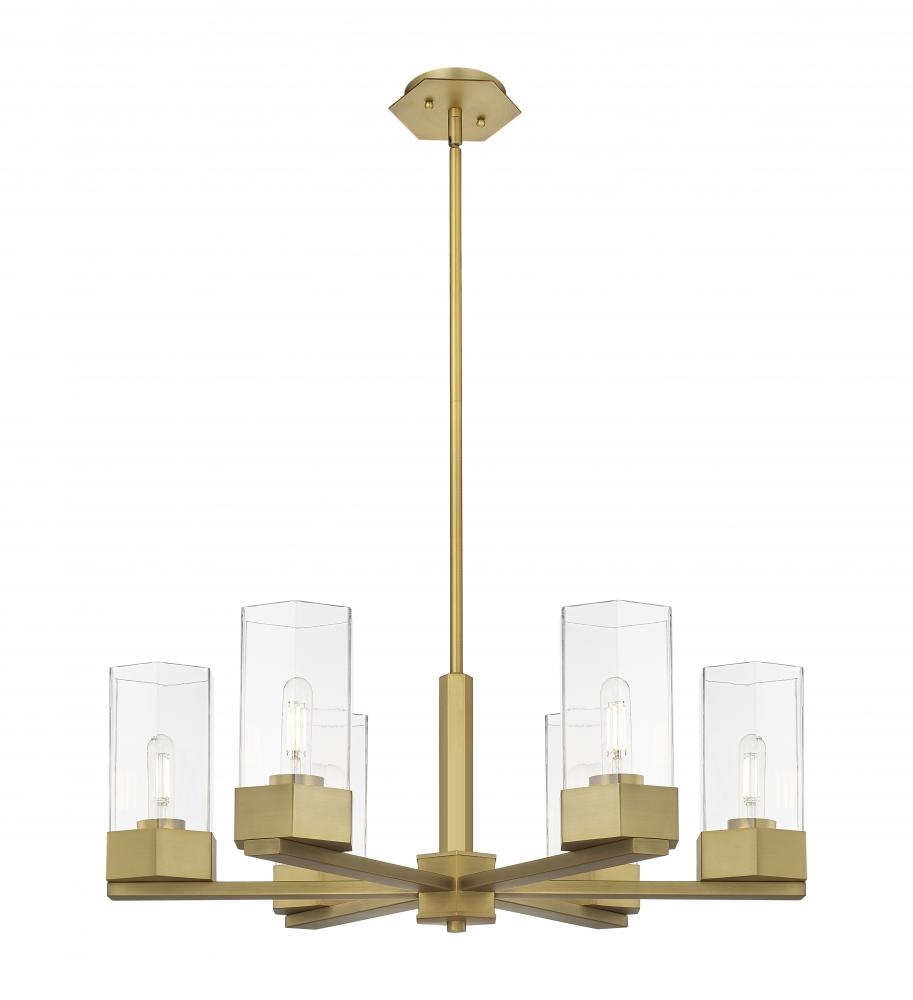 Claverack - 6 Light - 28 inch - Brushed Brass - Chandelier