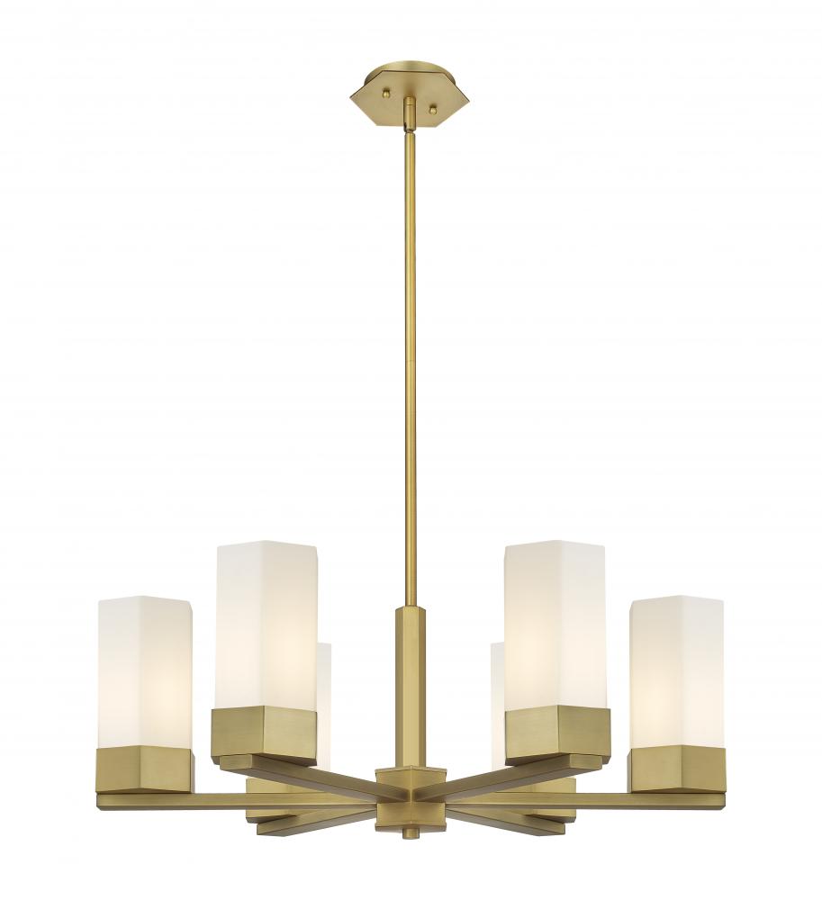 Claverack - 6 Light - 28 inch - Brushed Brass - Chandelier