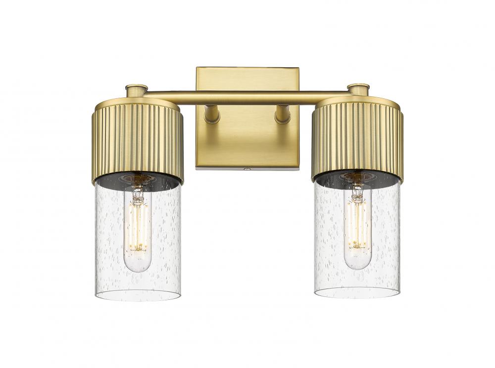 Bolivar - 2 Light - 14 inch - Brushed Brass - Bath Vanity Light