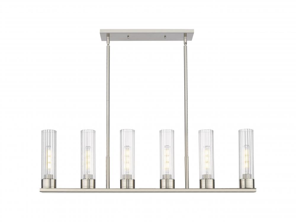 Empire - 6 Light - 44 inch - Satin Nickel - Linear Pendant