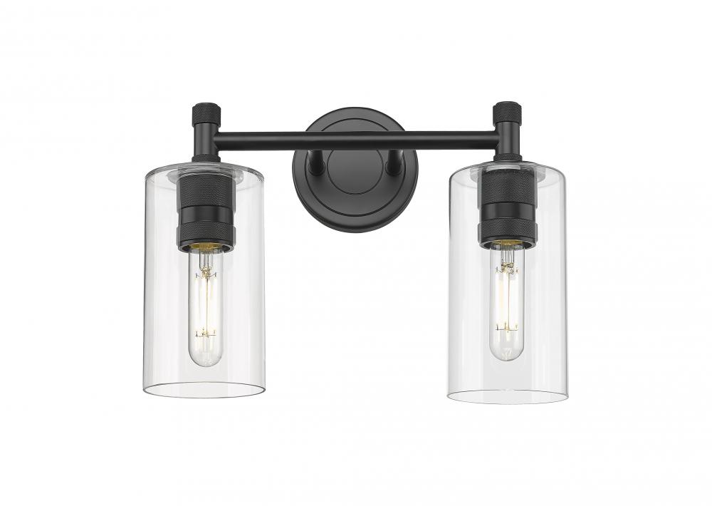 Crown Point - 2 Light - 14 inch - Matte Black - Bath Vanity Light