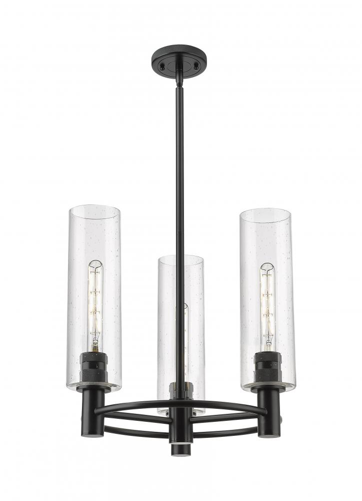 Crown Point - 3 Light - 18 inch - Matte Black - Pendant