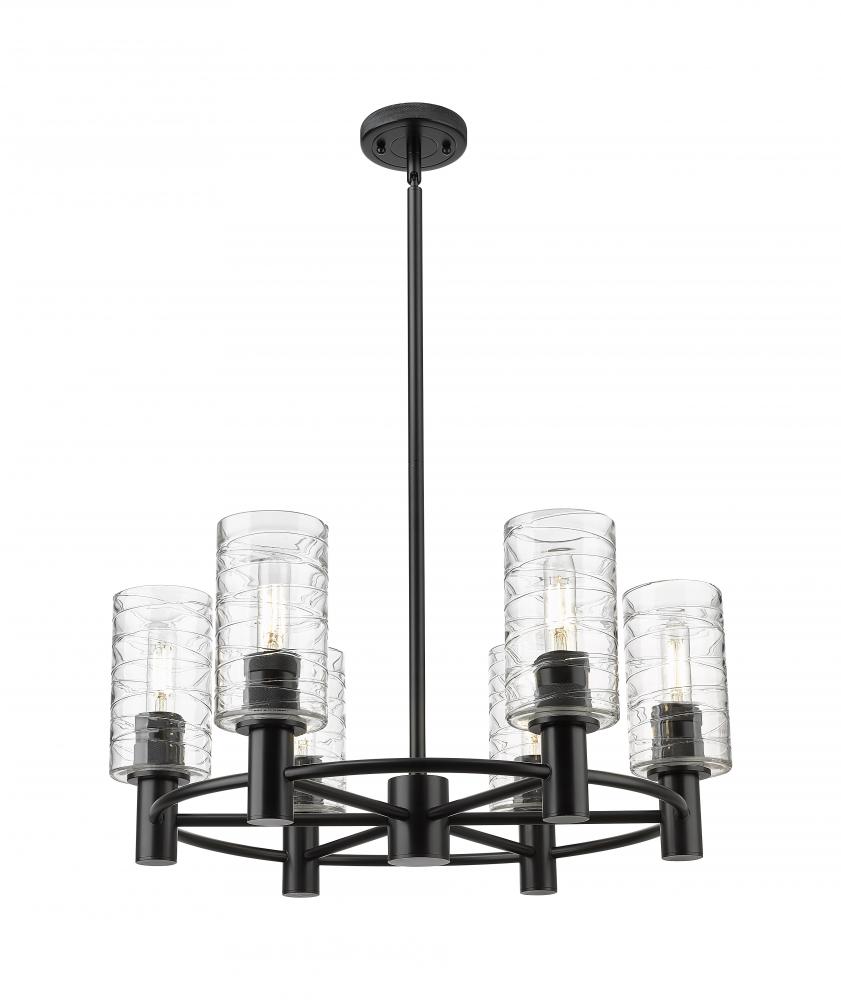 Crown Point - 6 Light - 24 inch - Matte Black - Chandelier