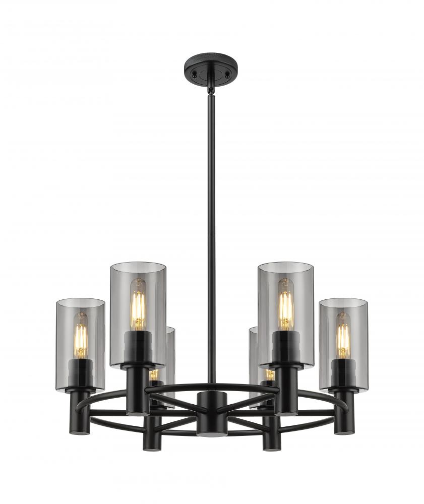 Crown Point - 6 Light - 24 inch - Matte Black - Chandelier