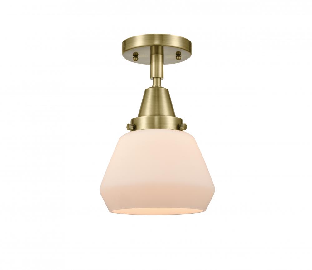 Fulton - 1 Light - 7 inch - Antique Brass - Flush Mount