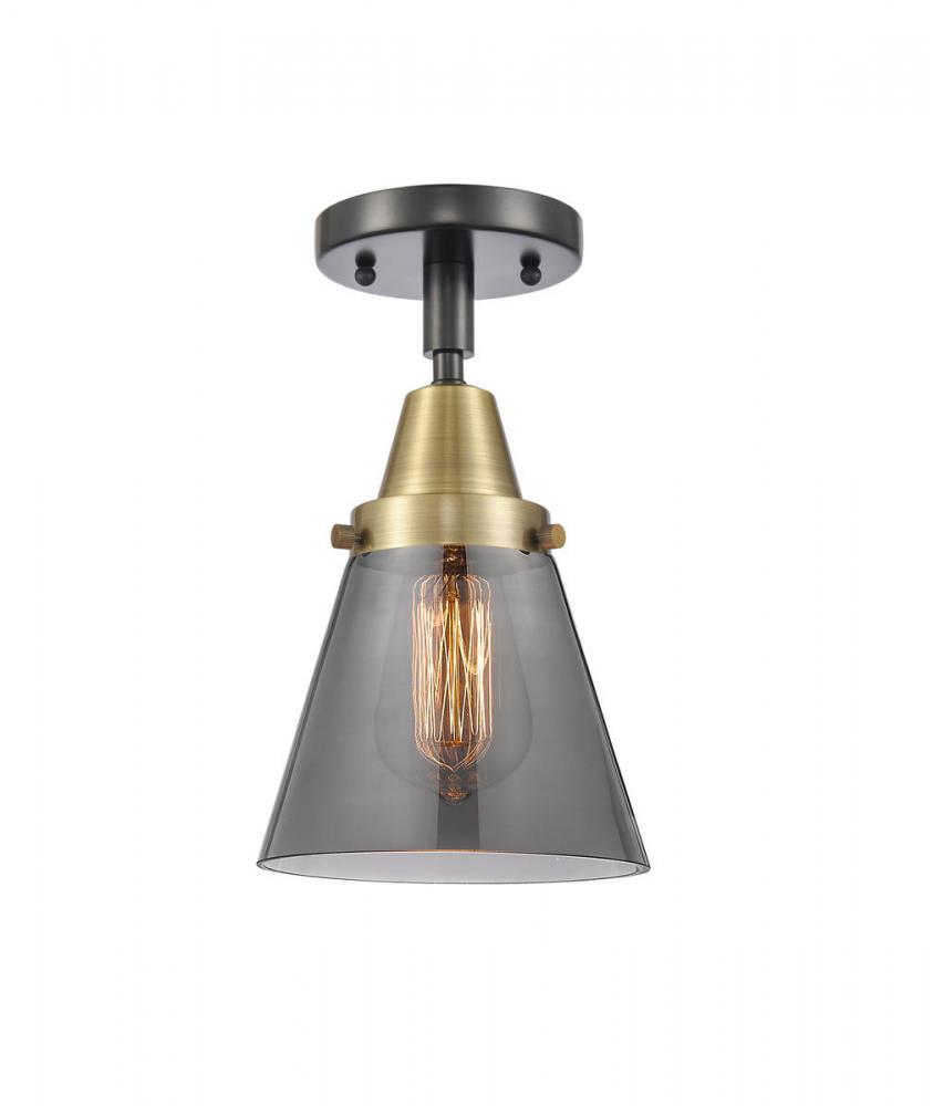 Cone - 1 Light - 6 inch - Black Antique Brass - Flush Mount