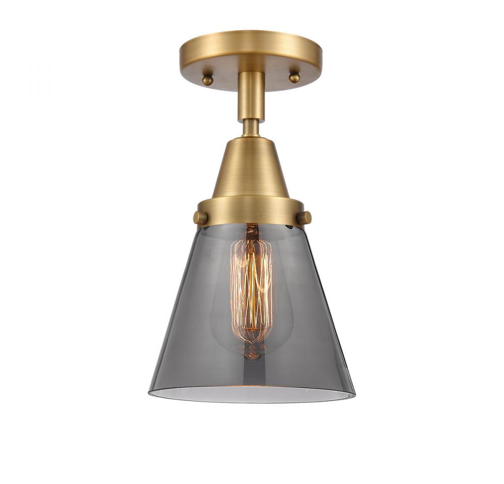 Cone - 1 Light - 6 inch - Brushed Brass - Flush Mount