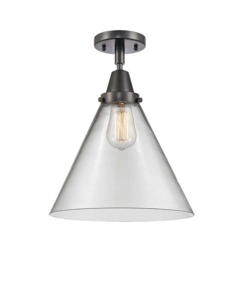 Cone - 1 Light - 12 inch - Matte Black - Flush Mount