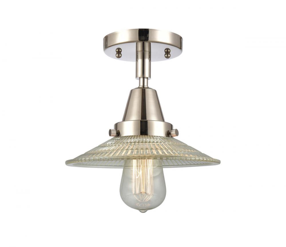 Halophane - 1 Light - 9 inch - Polished Nickel - Flush Mount