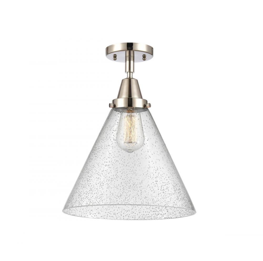 Cone - 1 Light - 12 inch - Polished Nickel - Flush Mount