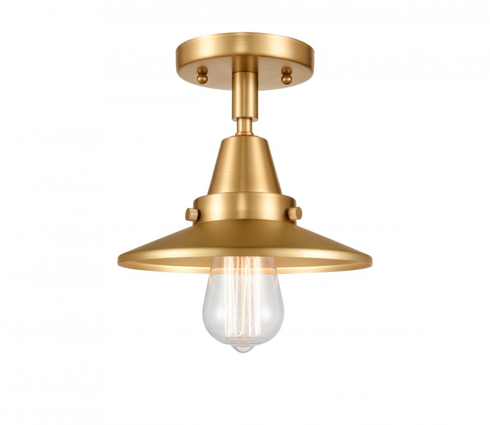 Railroad - 1 Light - 8 inch - Satin Gold - Flush Mount