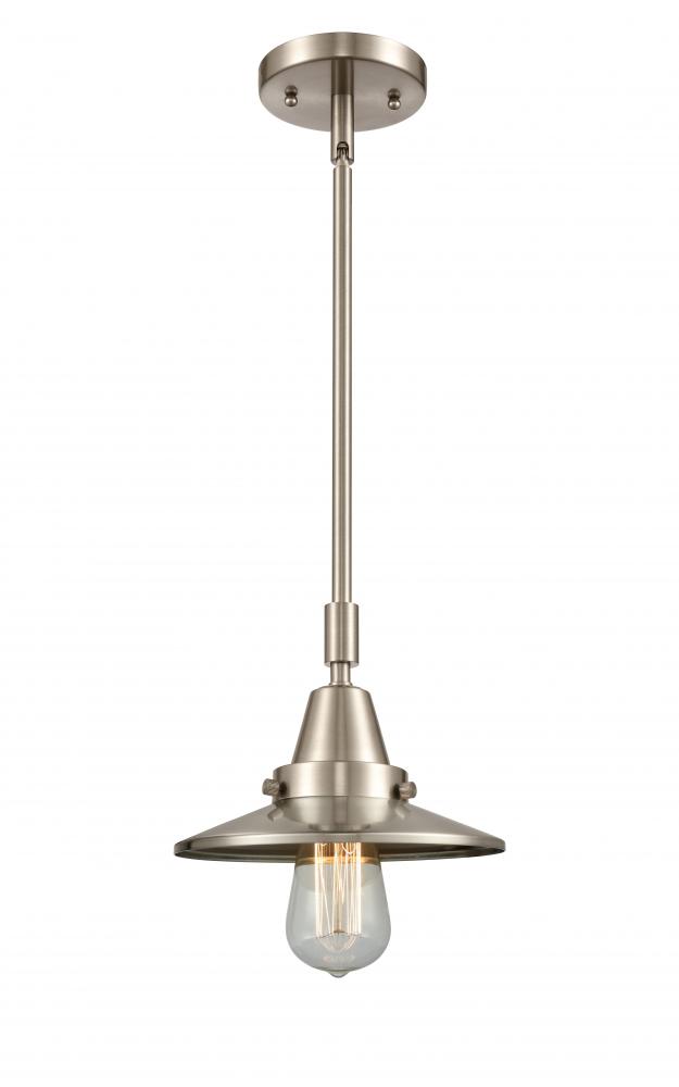 Railroad - 1 Light - 8 inch - Brushed Satin Nickel - Mini Pendant