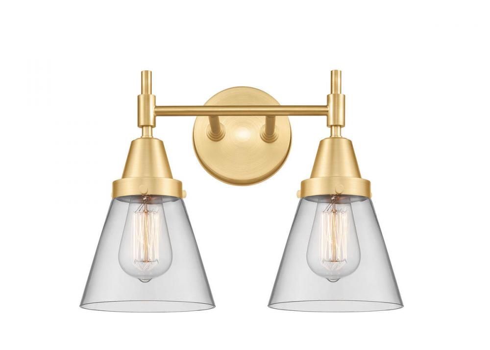 Cone - 2 Light - 15 inch - Satin Gold - Bath Vanity Light