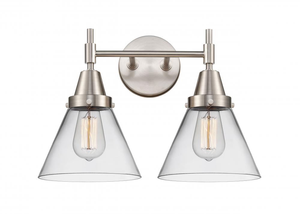 Cone - 2 Light - 17 inch - Satin Nickel - Bath Vanity Light