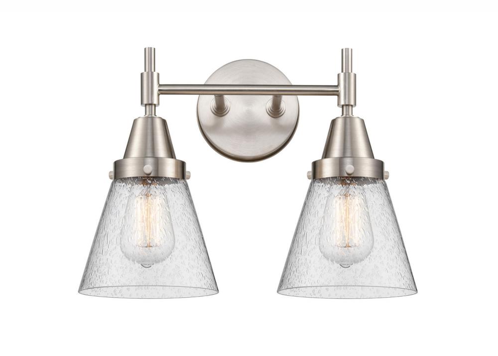 Cone - 2 Light - 15 inch - Satin Nickel - Bath Vanity Light