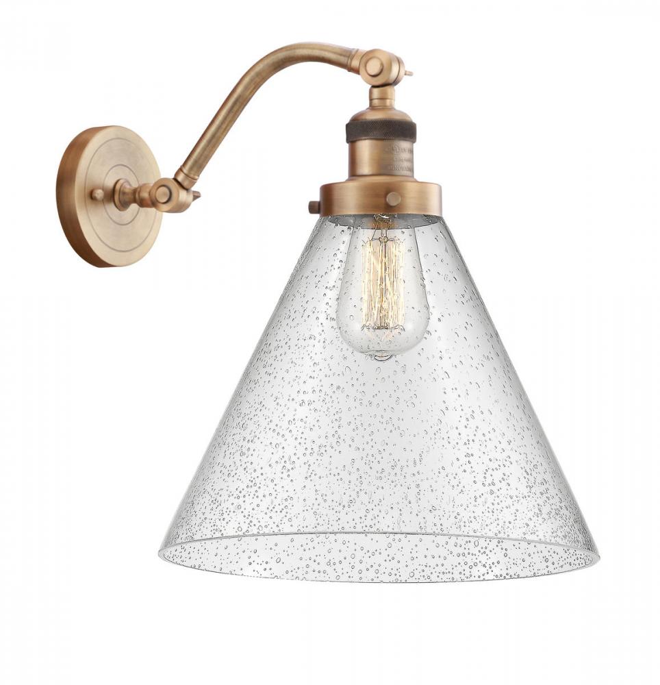 Cone - 1 Light - 12 inch - Brushed Brass - Sconce