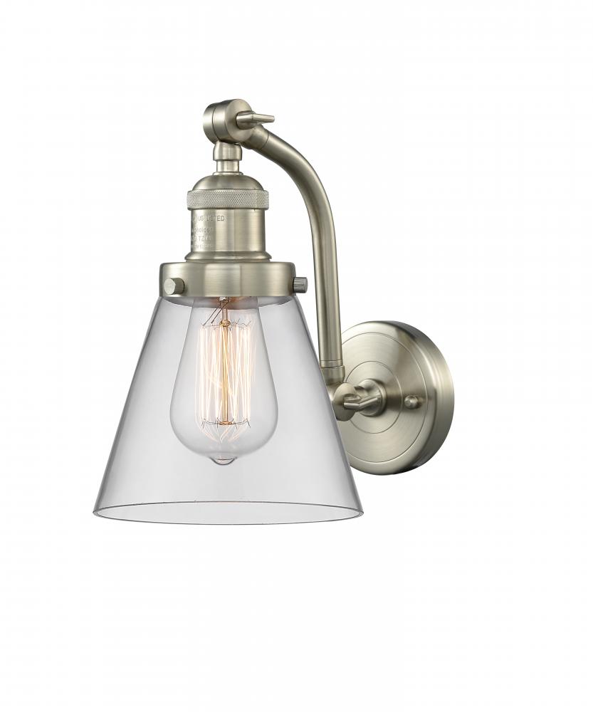 Cone - 1 Light - 7 inch - Brushed Satin Nickel - Sconce
