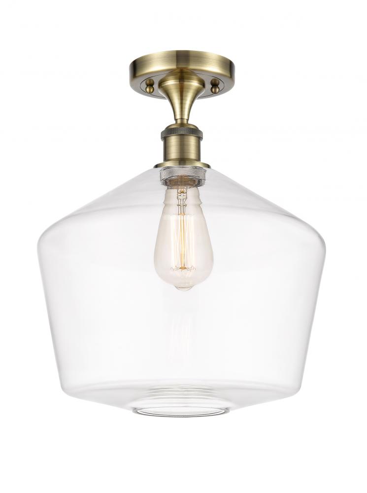 Cindyrella - 1 Light - 12 inch - Antique Brass - Semi-Flush Mount