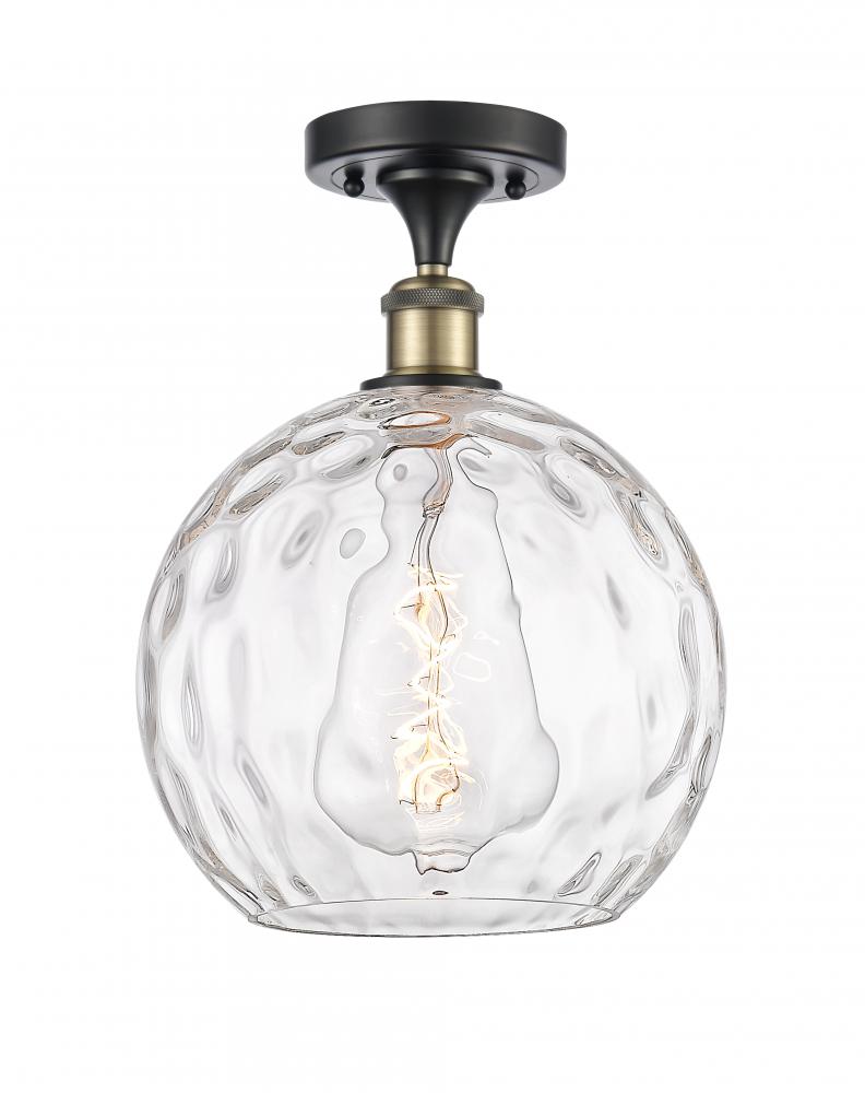 Athens Water Glass - 1 Light - 10 inch - Black Antique Brass - Semi-Flush Mount
