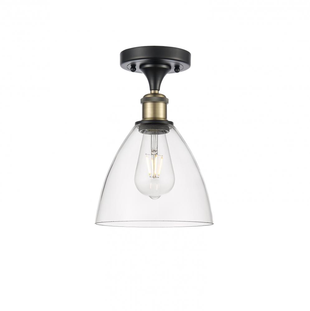 Bristol - 1 Light - 8 inch - Black Antique Brass - Semi-Flush Mount