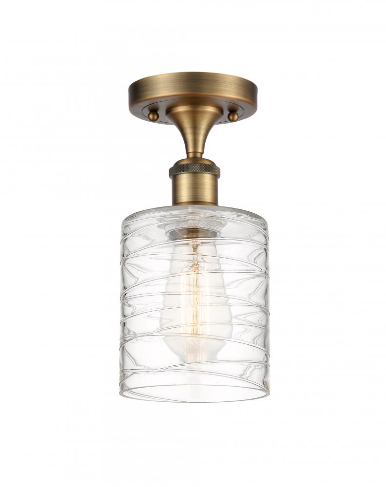 Cobbleskill - 1 Light - 5 inch - Brushed Brass - Semi-Flush Mount