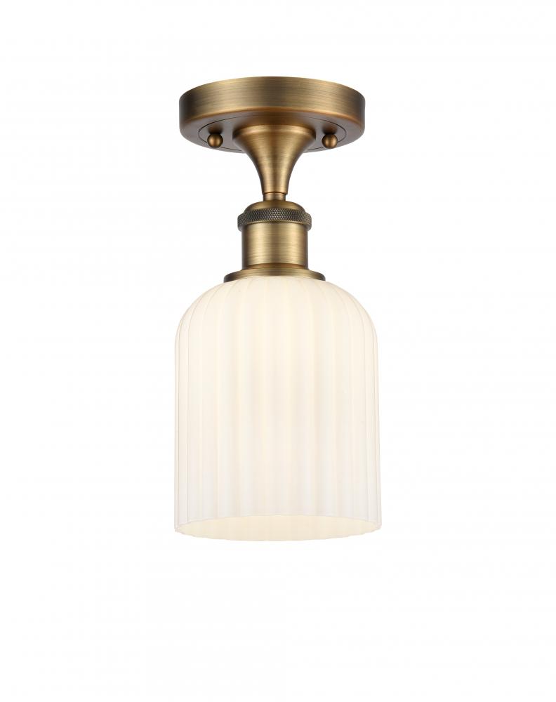 Bridal Veil - 1 Light - 5 inch - Brushed Brass - Semi-Flush Mount