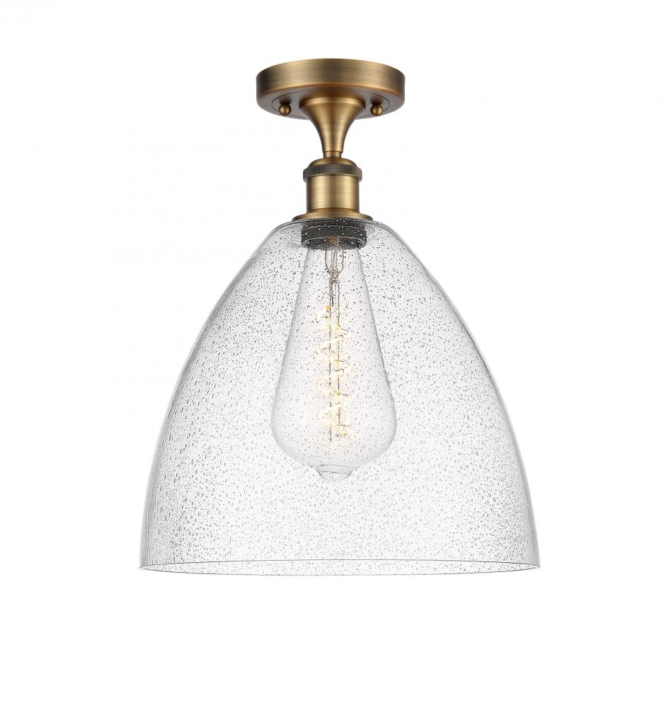 Bristol - 1 Light - 12 inch - Brushed Brass - Semi-Flush Mount