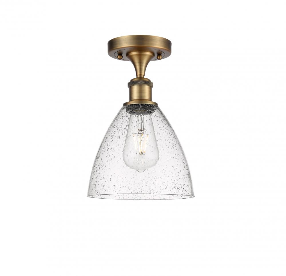 Bristol - 1 Light - 8 inch - Brushed Brass - Semi-Flush Mount