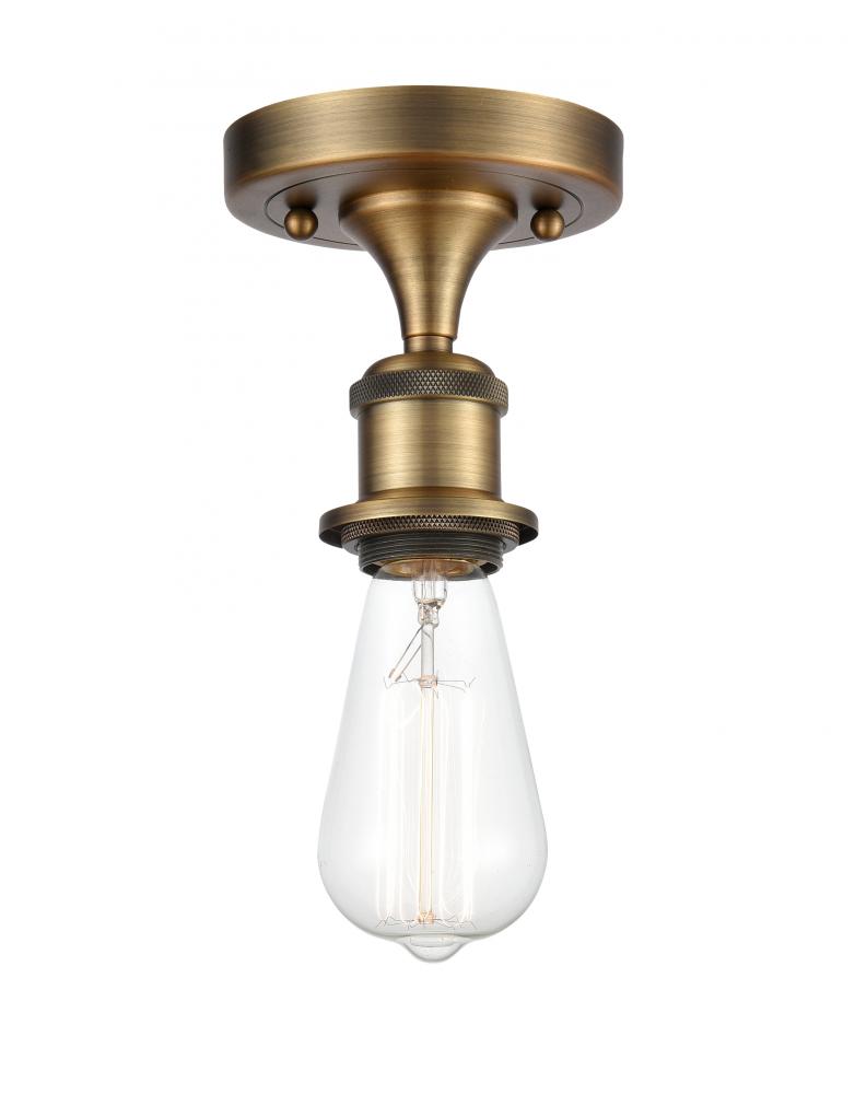 Bare Bulb - 1 Light - 5 inch - Brushed Brass - Semi-Flush Mount