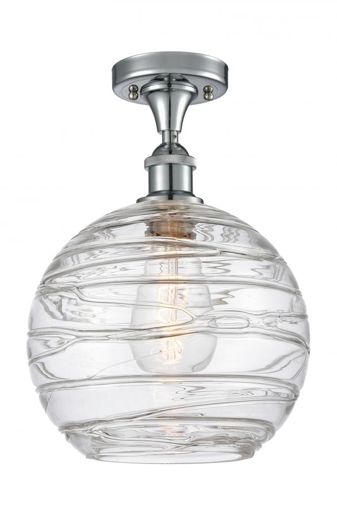 Athens Deco Swirl - 1 Light - 10 inch - Polished Chrome - Semi-Flush Mount