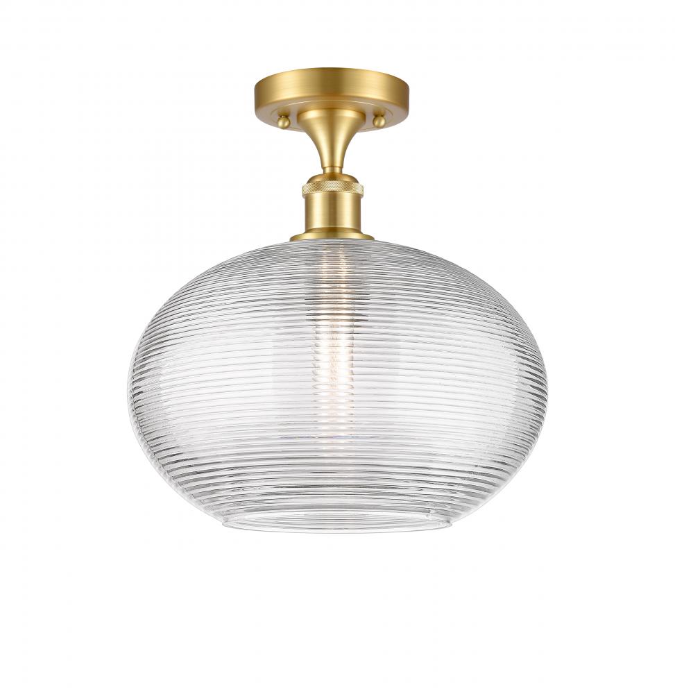 Ithaca - 1 Light - 12 inch - Satin Gold - Semi-Flush Mount