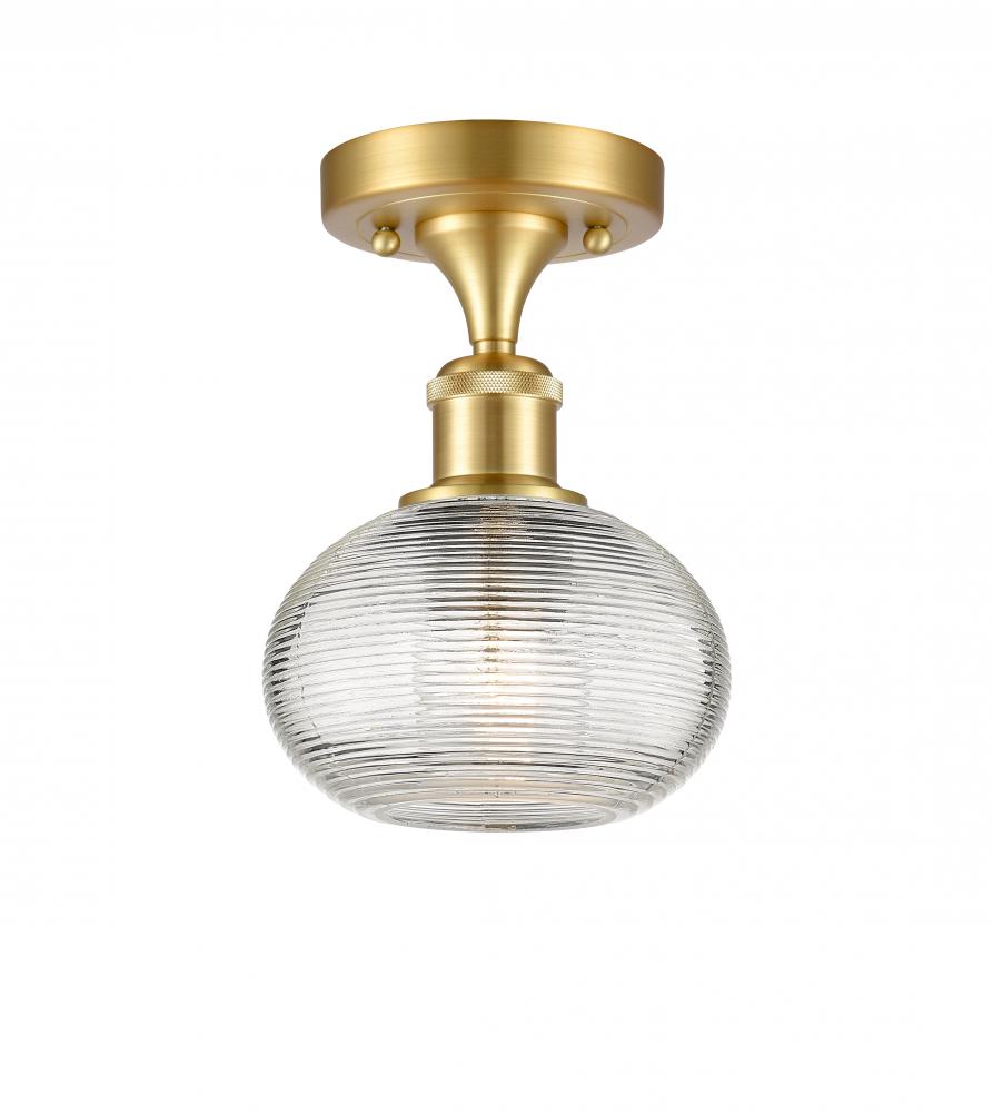 Ithaca - 1 Light - 6 inch - Satin Gold - Semi-Flush Mount