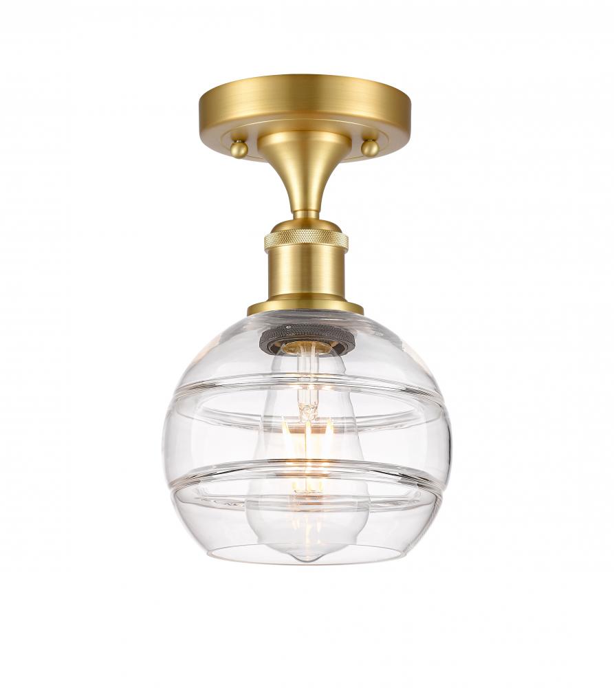 Rochester - 1 Light - 6 inch - Satin Gold - Semi-Flush Mount