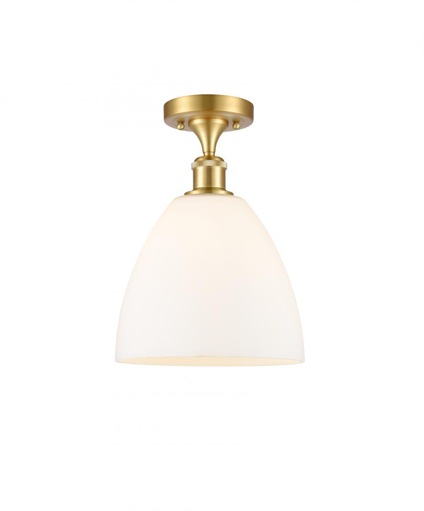 Bristol - 1 Light - 9 inch - Satin Gold - Semi-Flush Mount