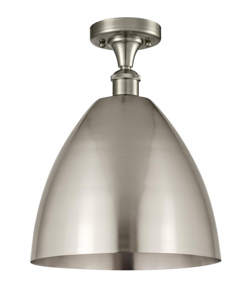 Bristol - 1 Light - 12 inch - Brushed Satin Nickel - Semi-Flush Mount